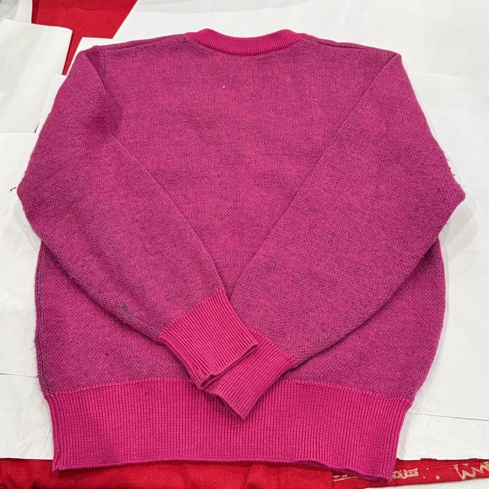 Givenchy Pink V-Neck Sweater with Blue and Green Accents - Picture 6 of 6